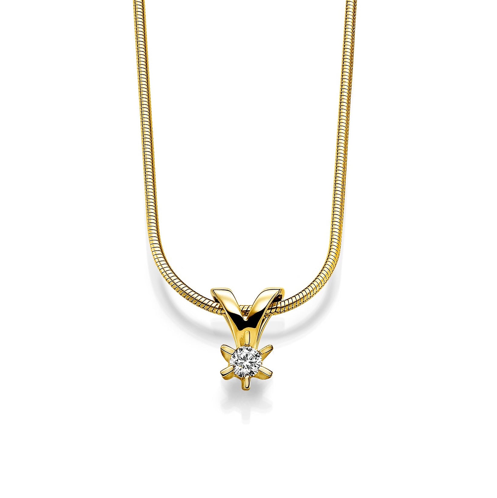Carola anheng, gull med diamant 0,10ct tw.si.