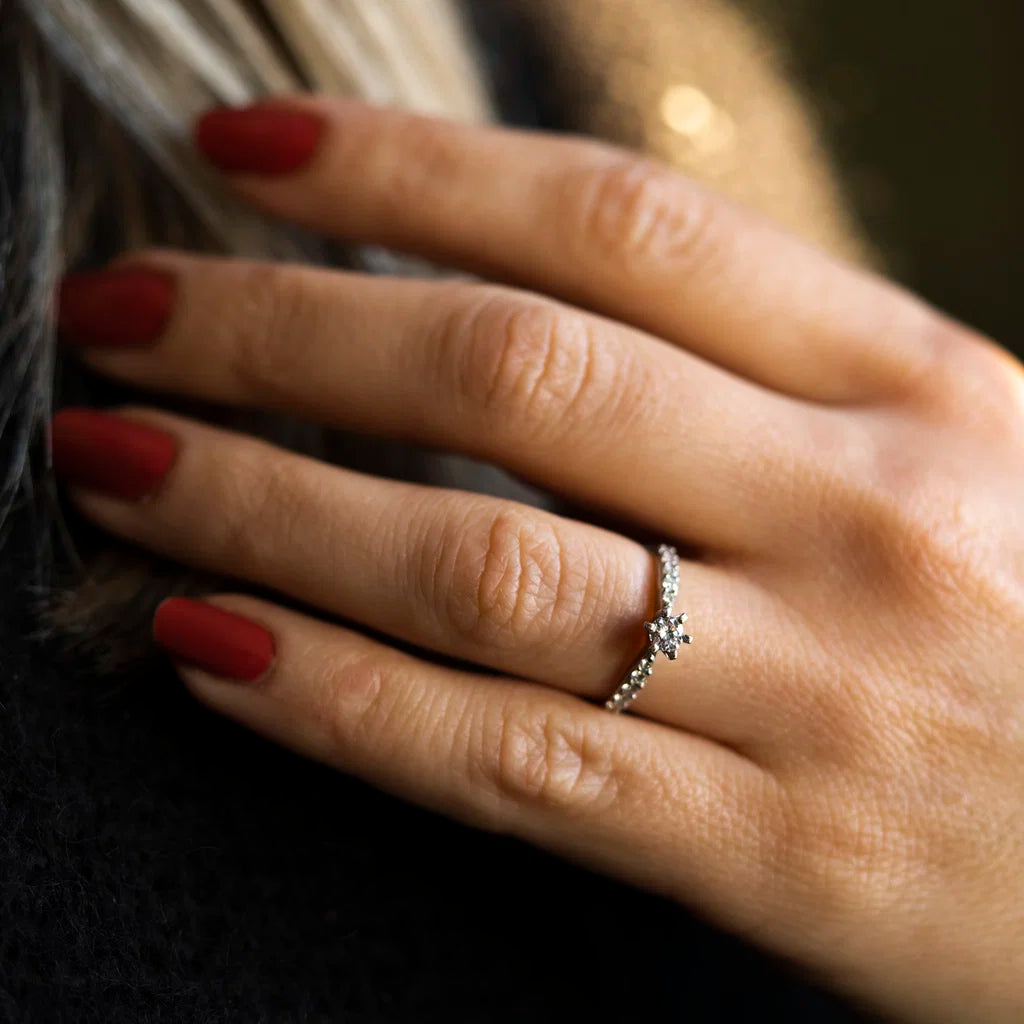 Superstar ring med 0,56ct diamanter, hvitt gull