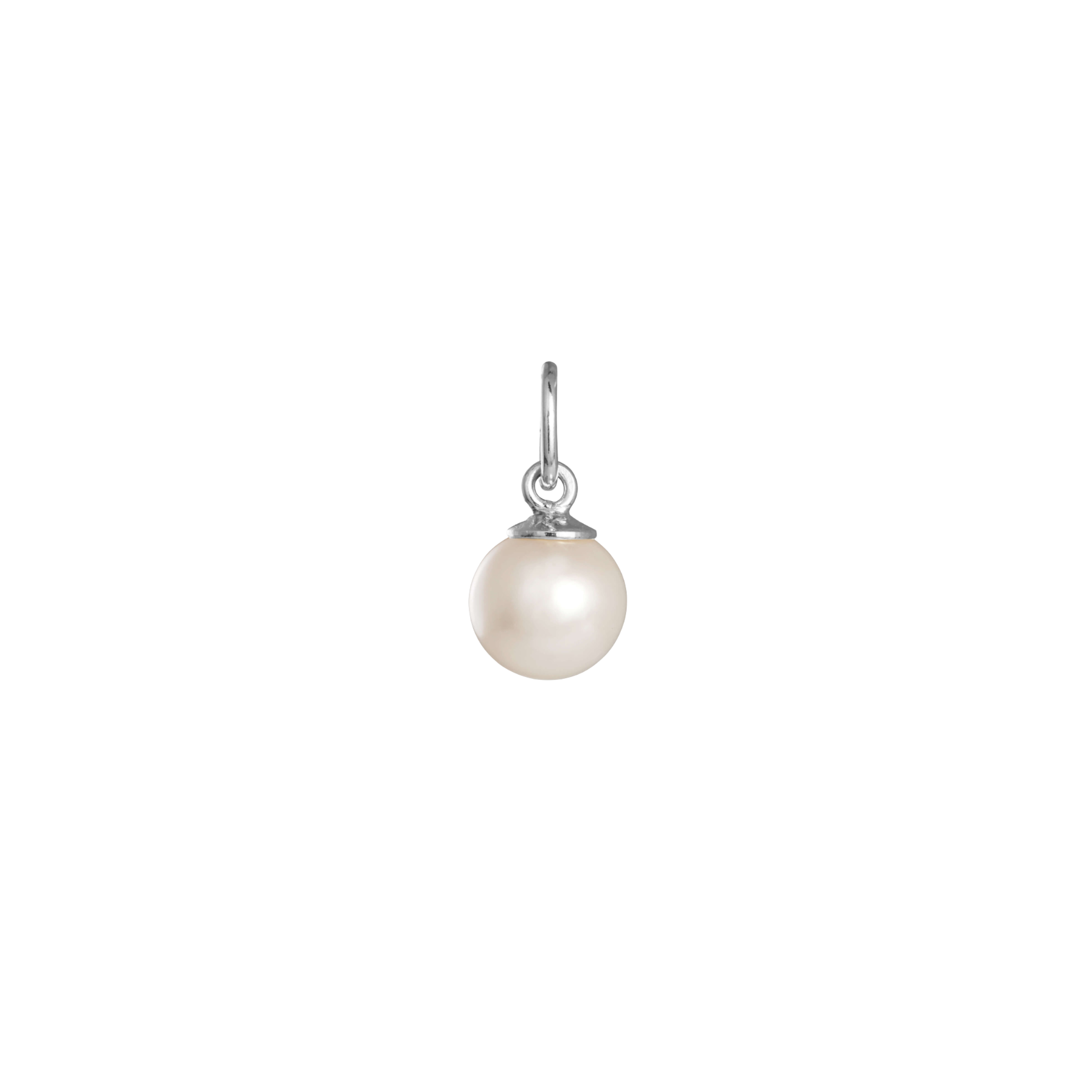 Anheng Med 9-9½ mm Rund Ferskvannsperle, Sølv