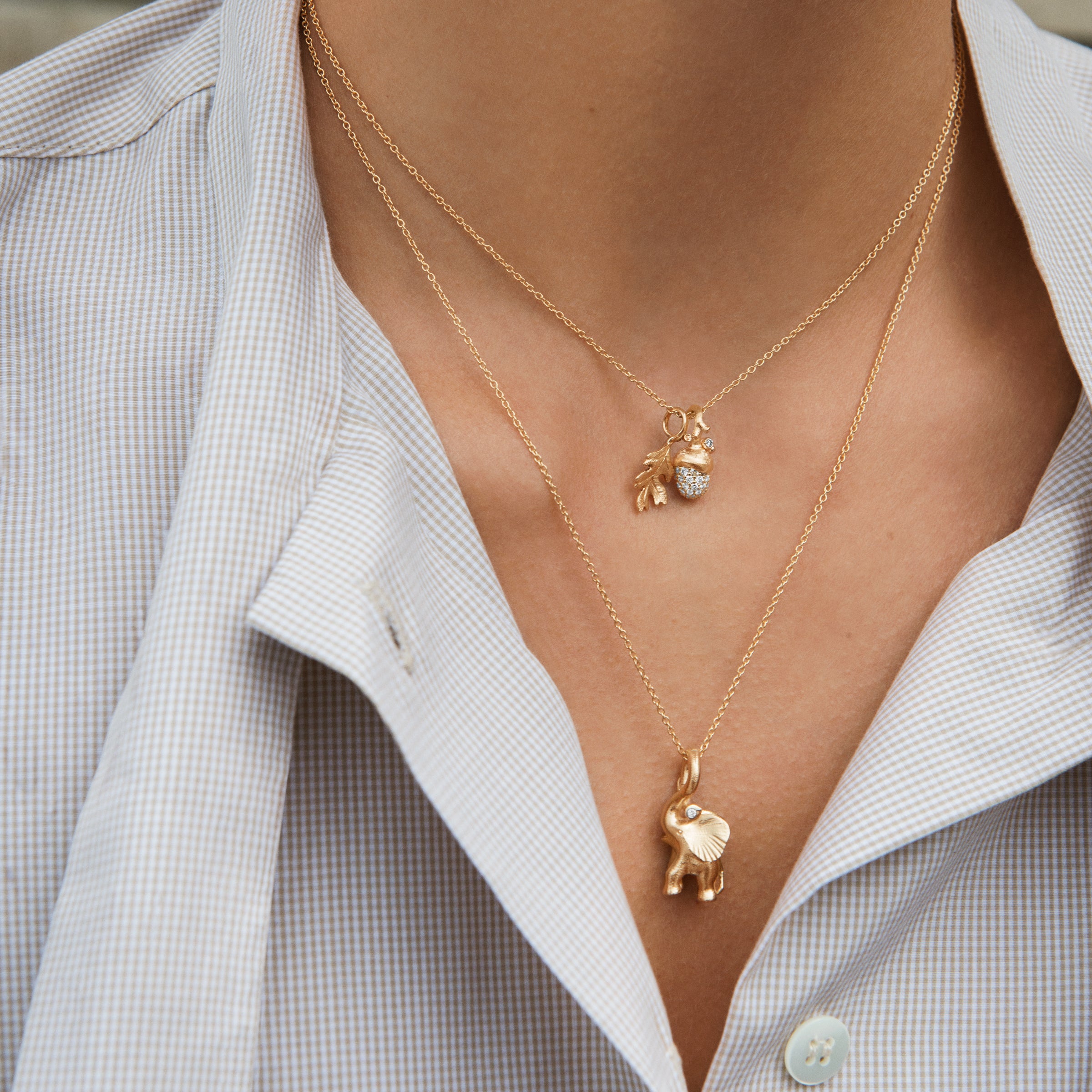 Ole Lynggaard Copenhagen Elefant Charm gull med diamant