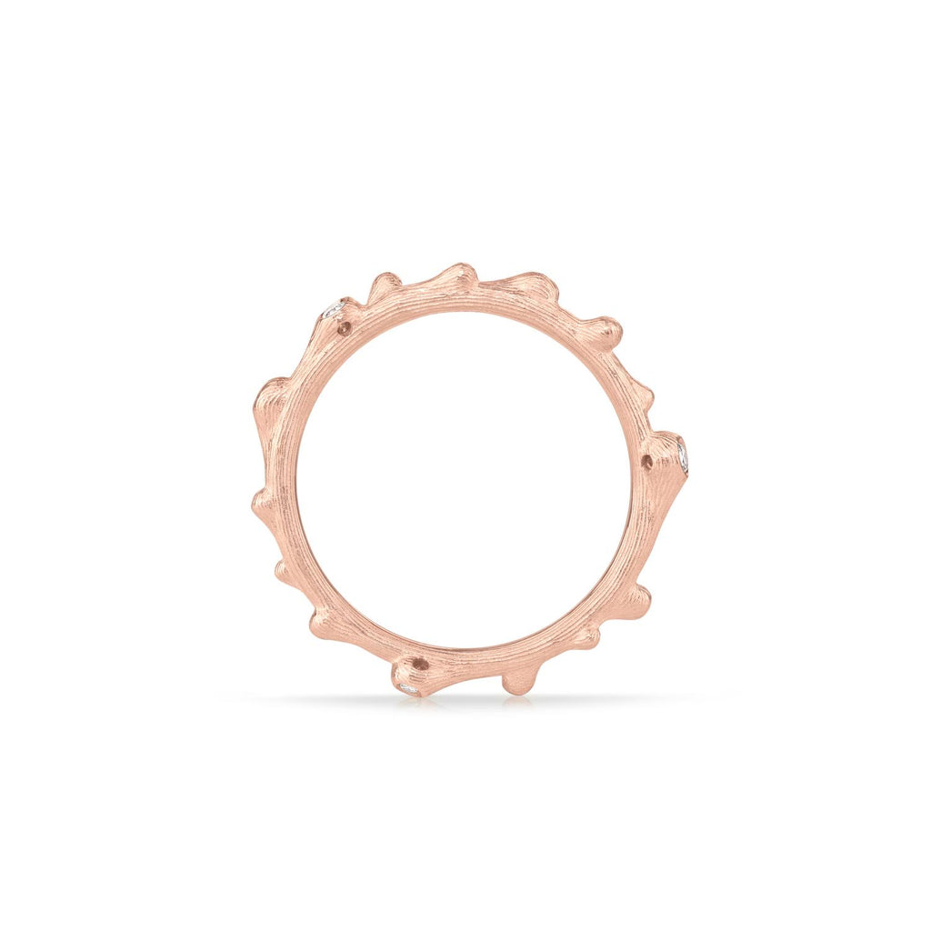 Nature ring, rosegull med diamanter