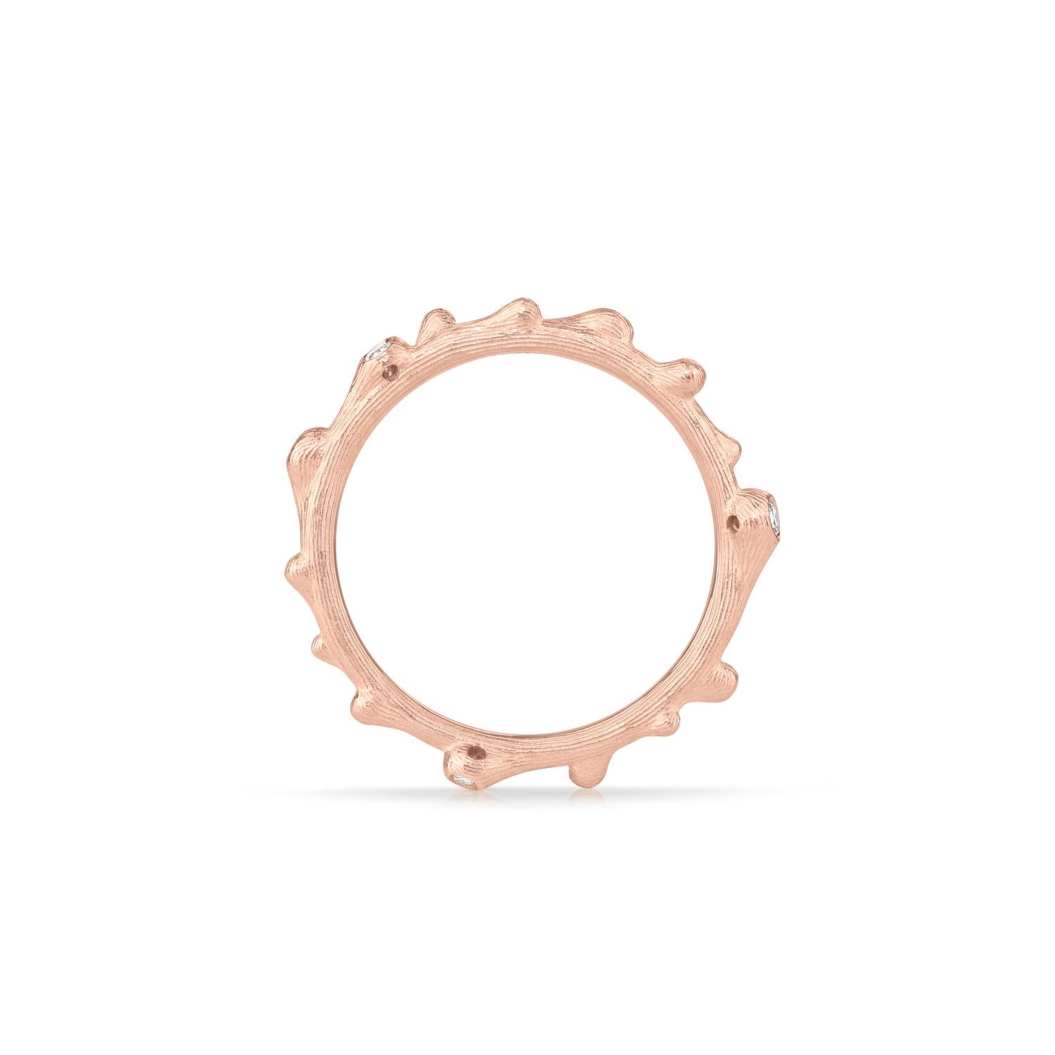 Nature ring, rosegull med diamanter
