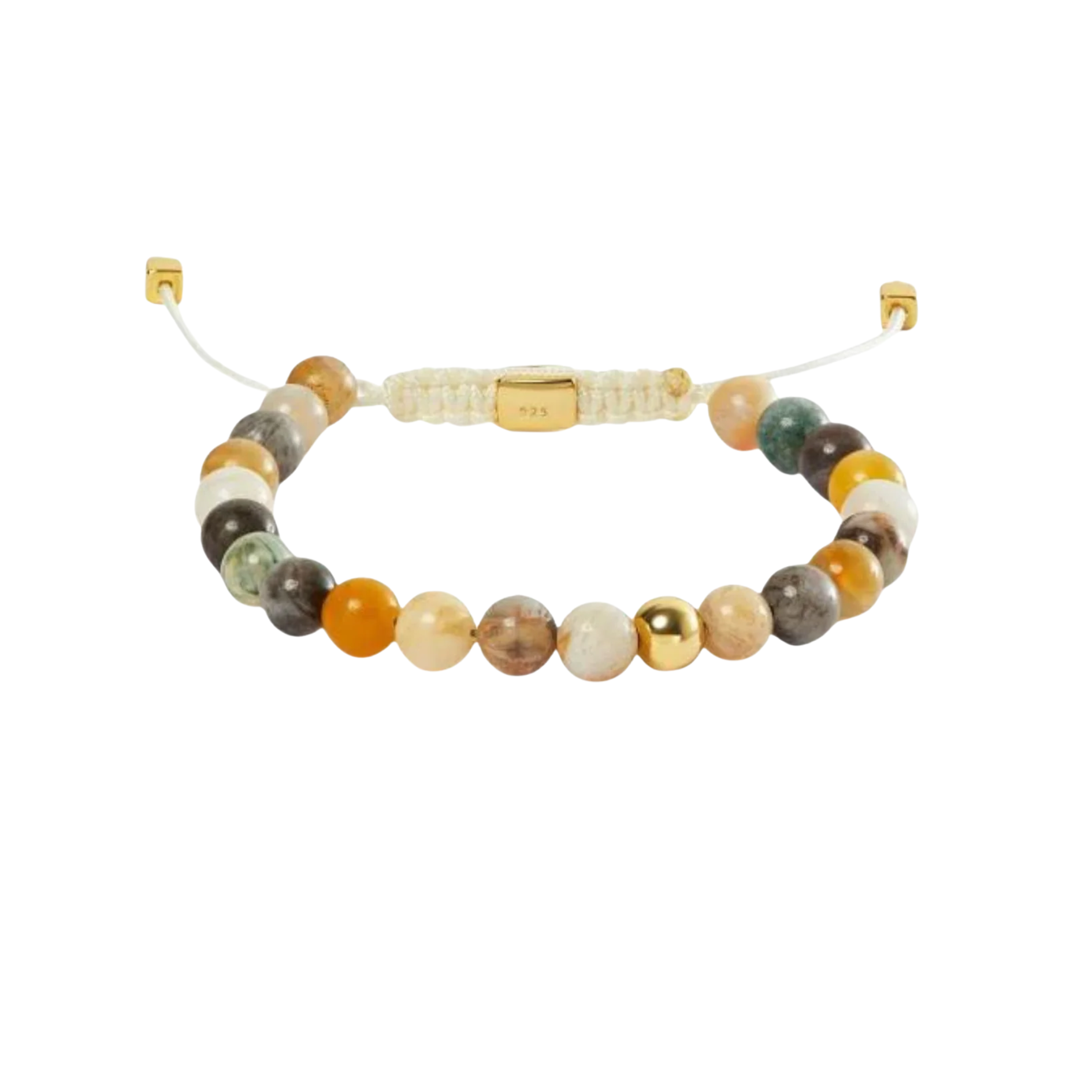 Alexander Lynggaard Bamboo leaf agat braided armbånd 6 mm
