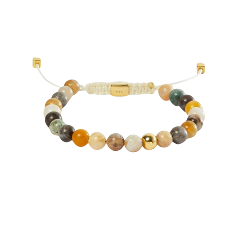 Alexander Lynggaard Bamboo leaf agat braided armbånd 6 mm