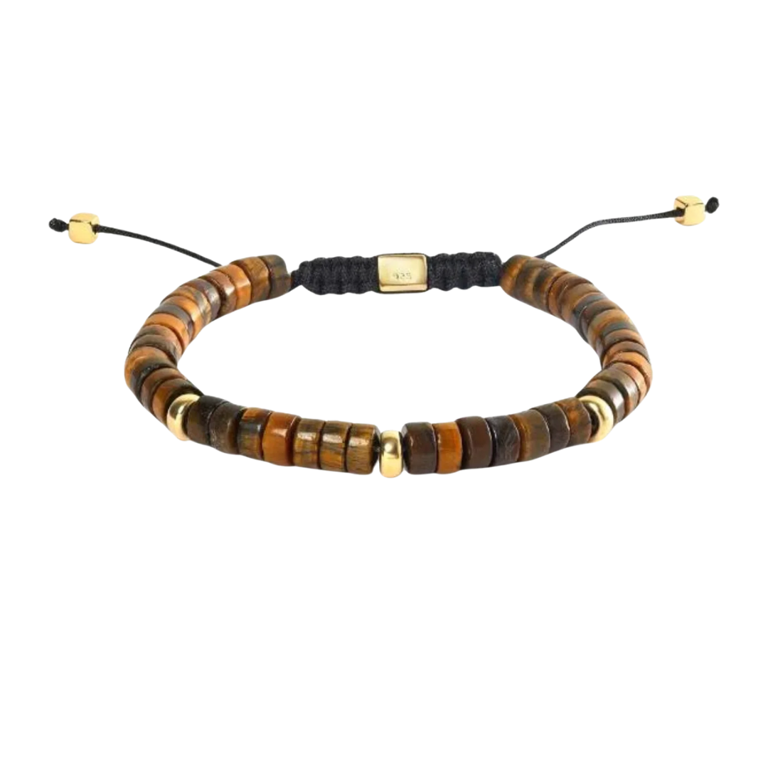Alexander Lynggaard Tigerøye heishi braided armbånd 6 mm