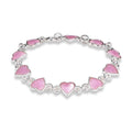 Armbånd med rosa hjerter, sølv