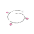 ArneNordlie Armbånd med tre rosa hjerter, sølv