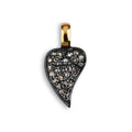 By Birdie Borean Heart Pavé anheng, oksidert sølv med diamanter