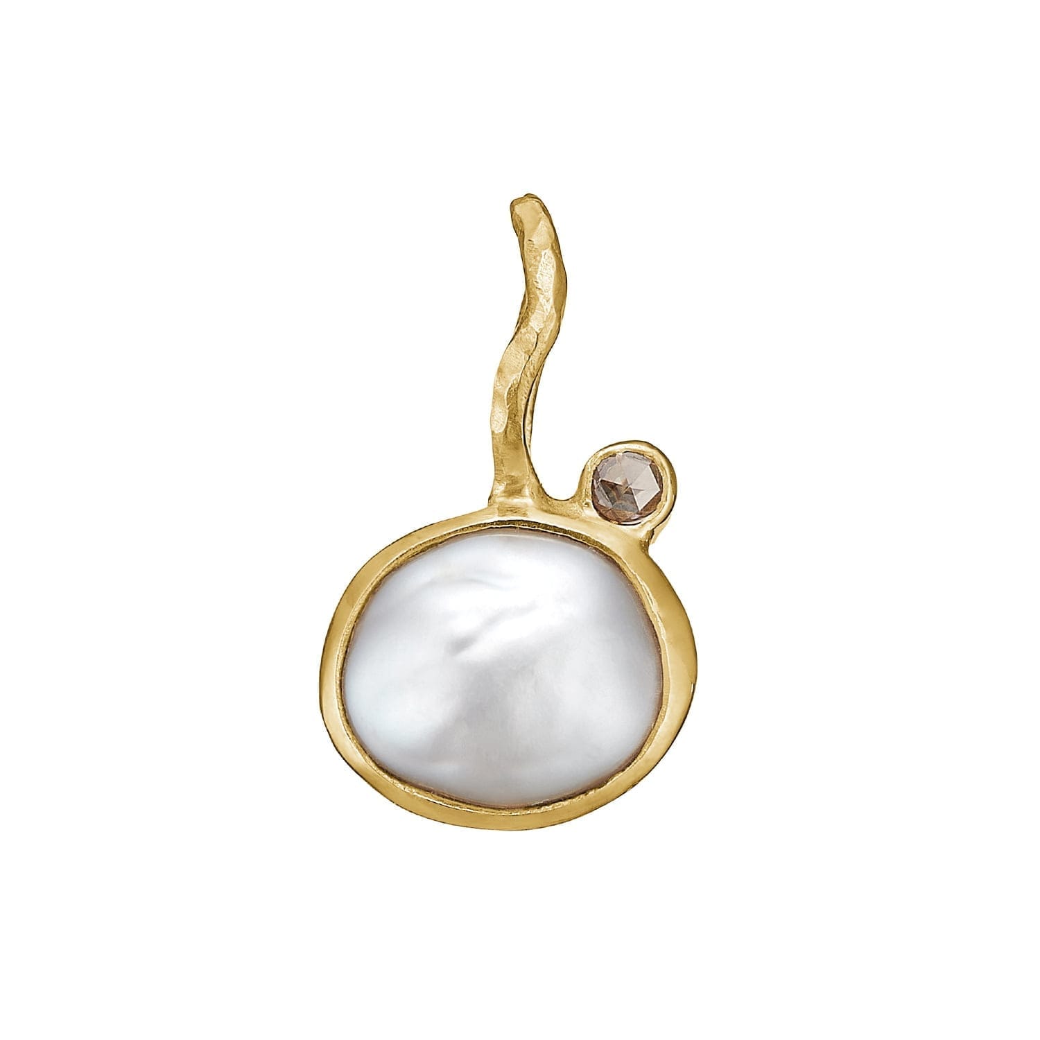 By Birdie Zenith Keshi anheng, gull med perle og diamant 