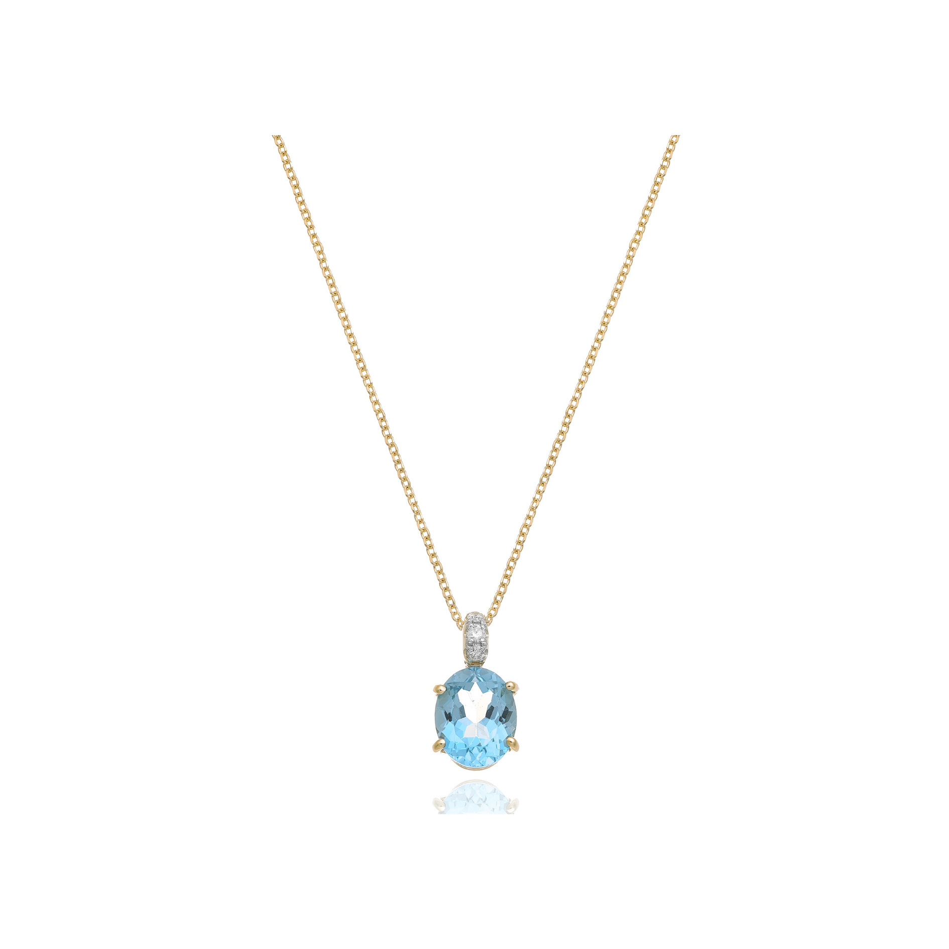 Chimento Halskjede, gull med topas og diamanter 0,07 ct