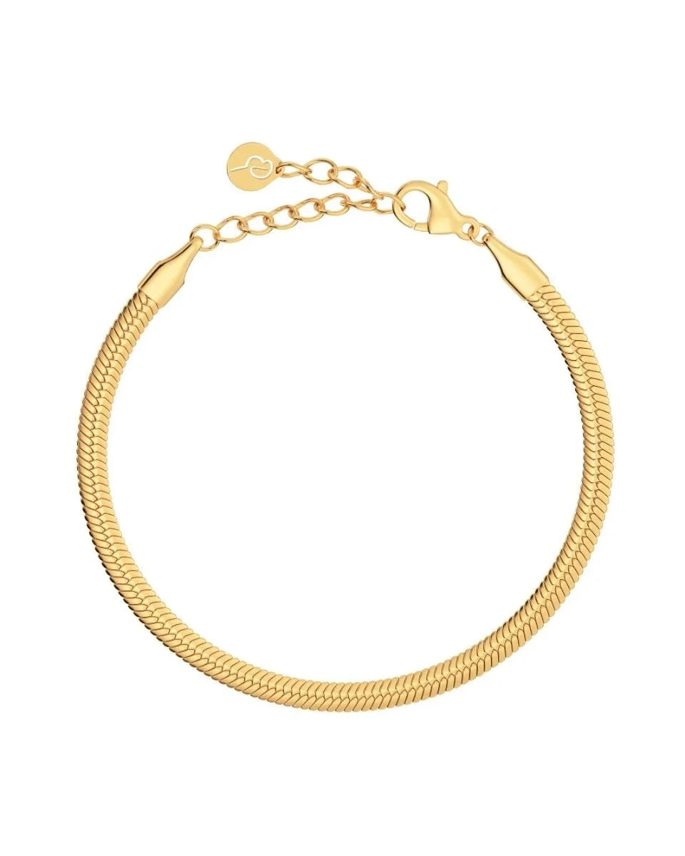 Edblad Herringbone armbånd i forgylt stål