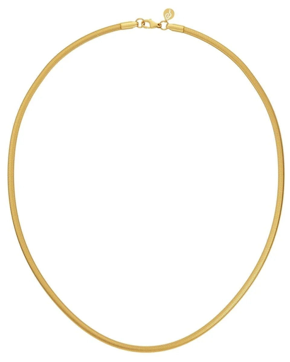 Edblad Herringbone halskjede i forgylt stål 45 cm