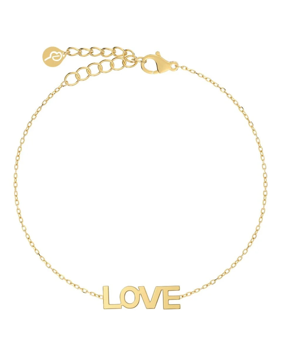 Edblad Love armbånd i forgylt stål - justerbart 15,5-18,5 cm