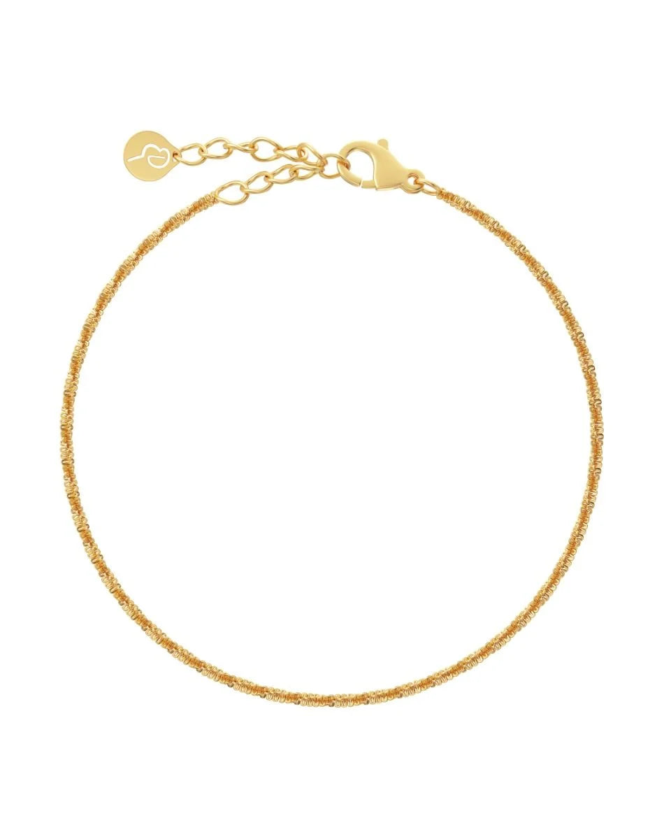 Edblad Tinsel tynt armbånd i forgylt stål - justerbart 16-19 cm