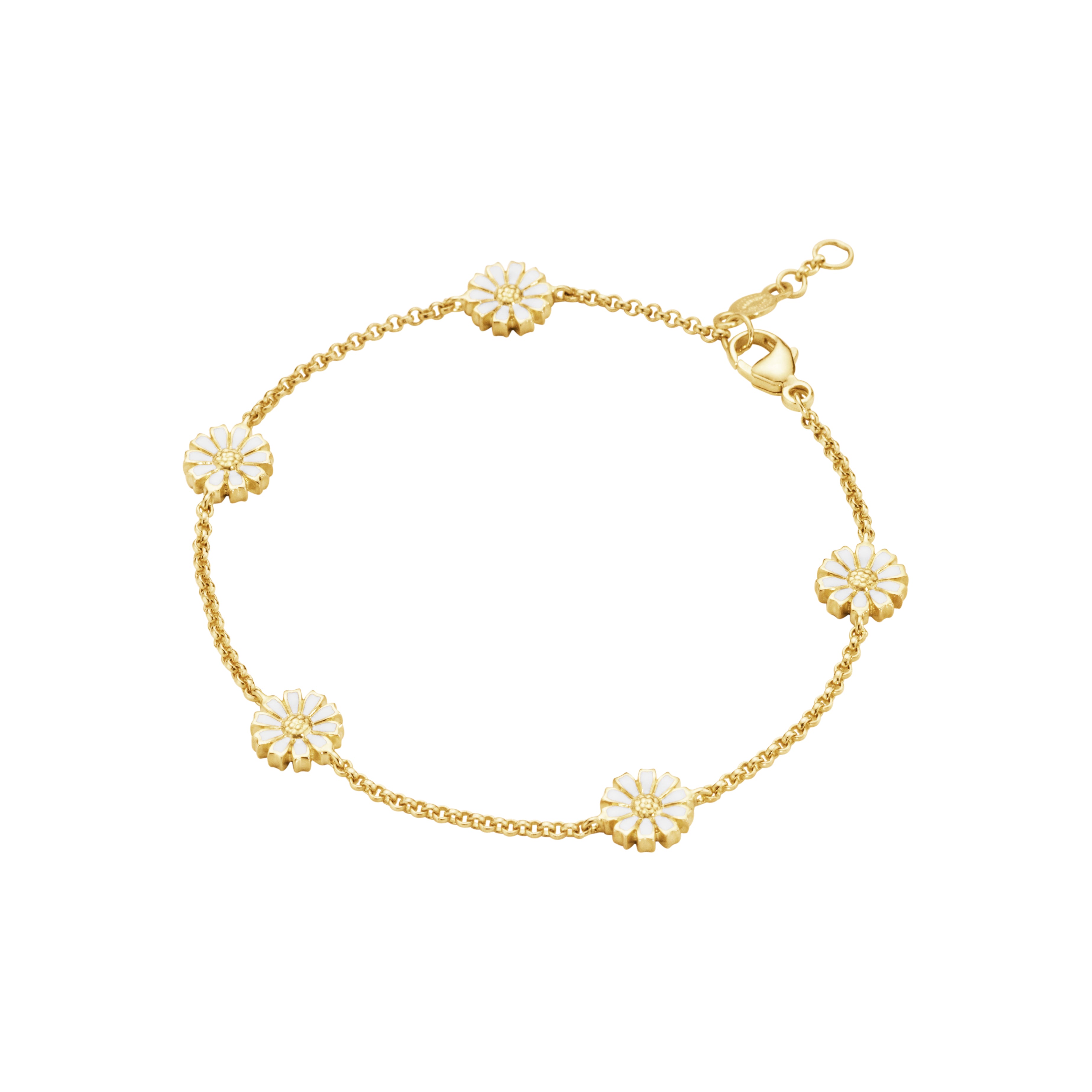 Georg Jensen Daisy armbånd  7mm, sølv forgylt