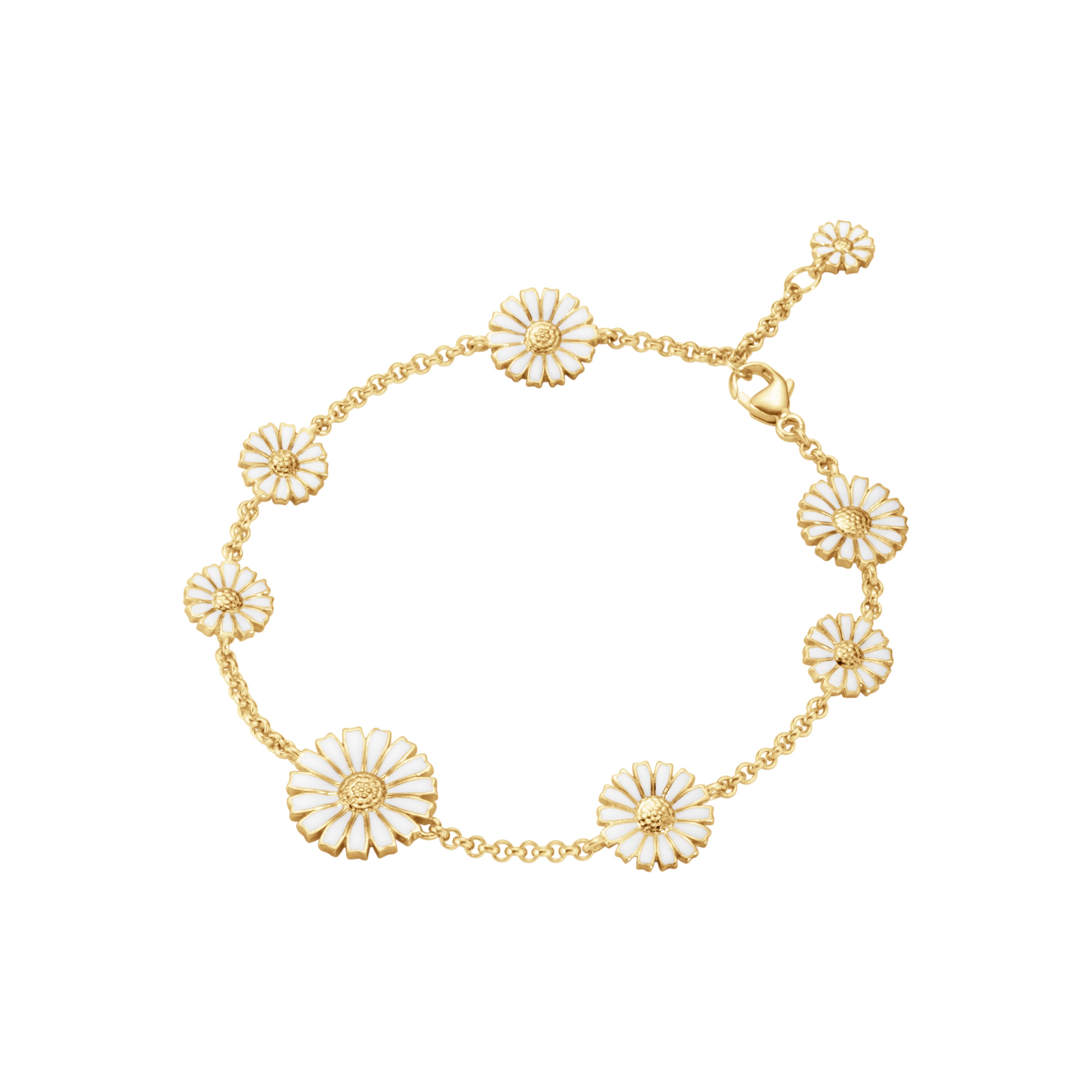 Georg Jensen Daisy armbånd, sølv forgylt