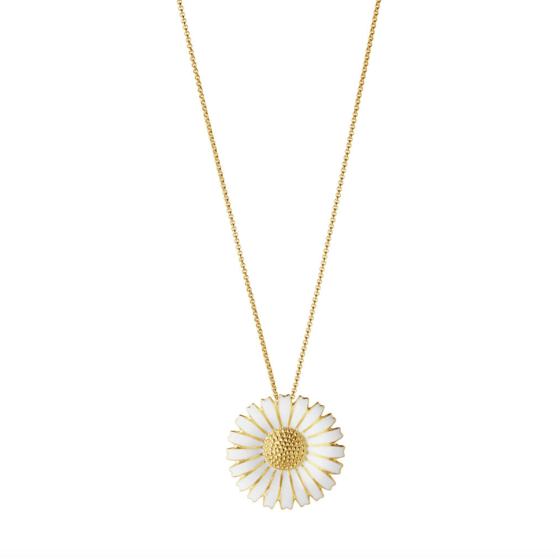 Georg Jensen Daisy brosje, sølv forgylt