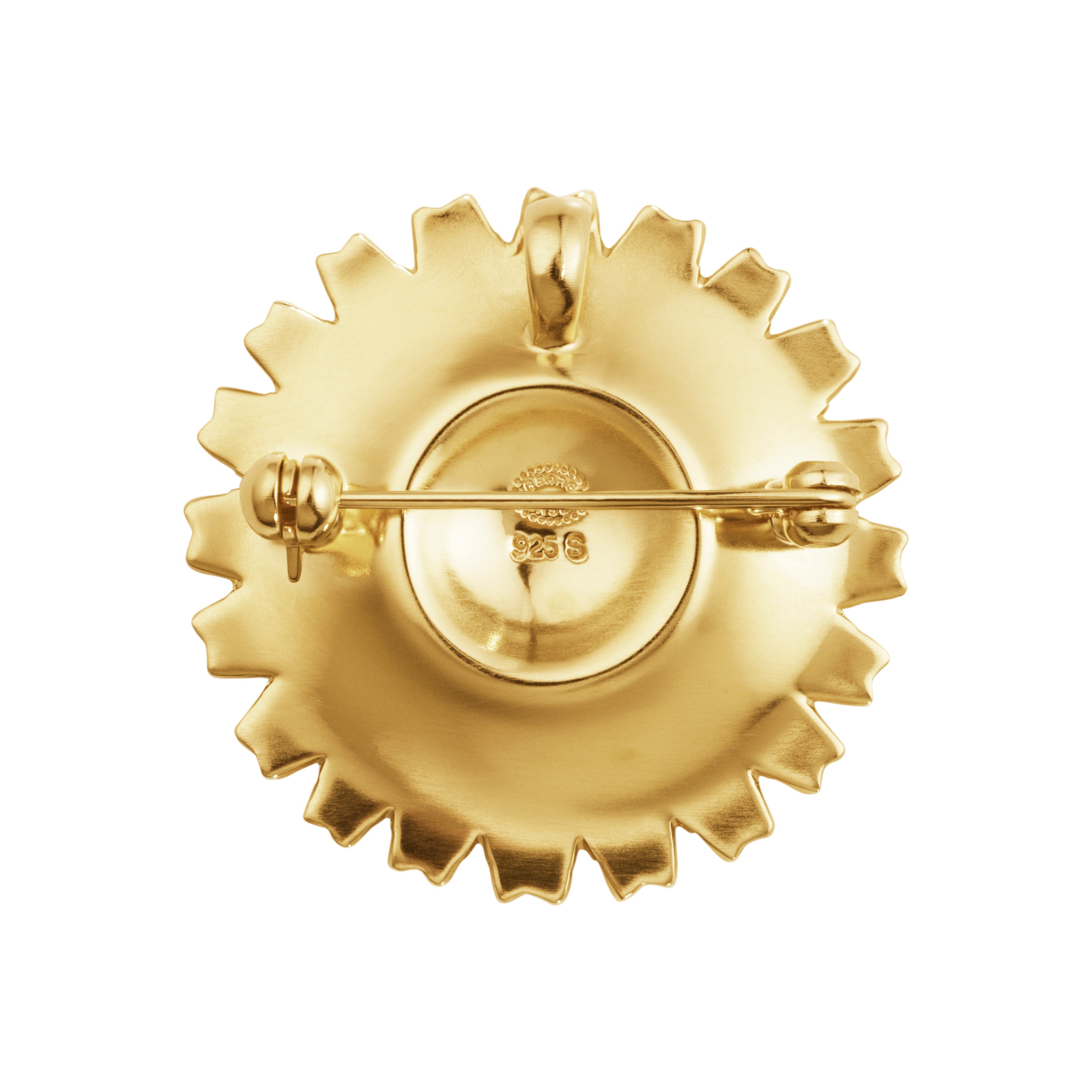Georg Jensen Daisy brosje, sølv forgylt