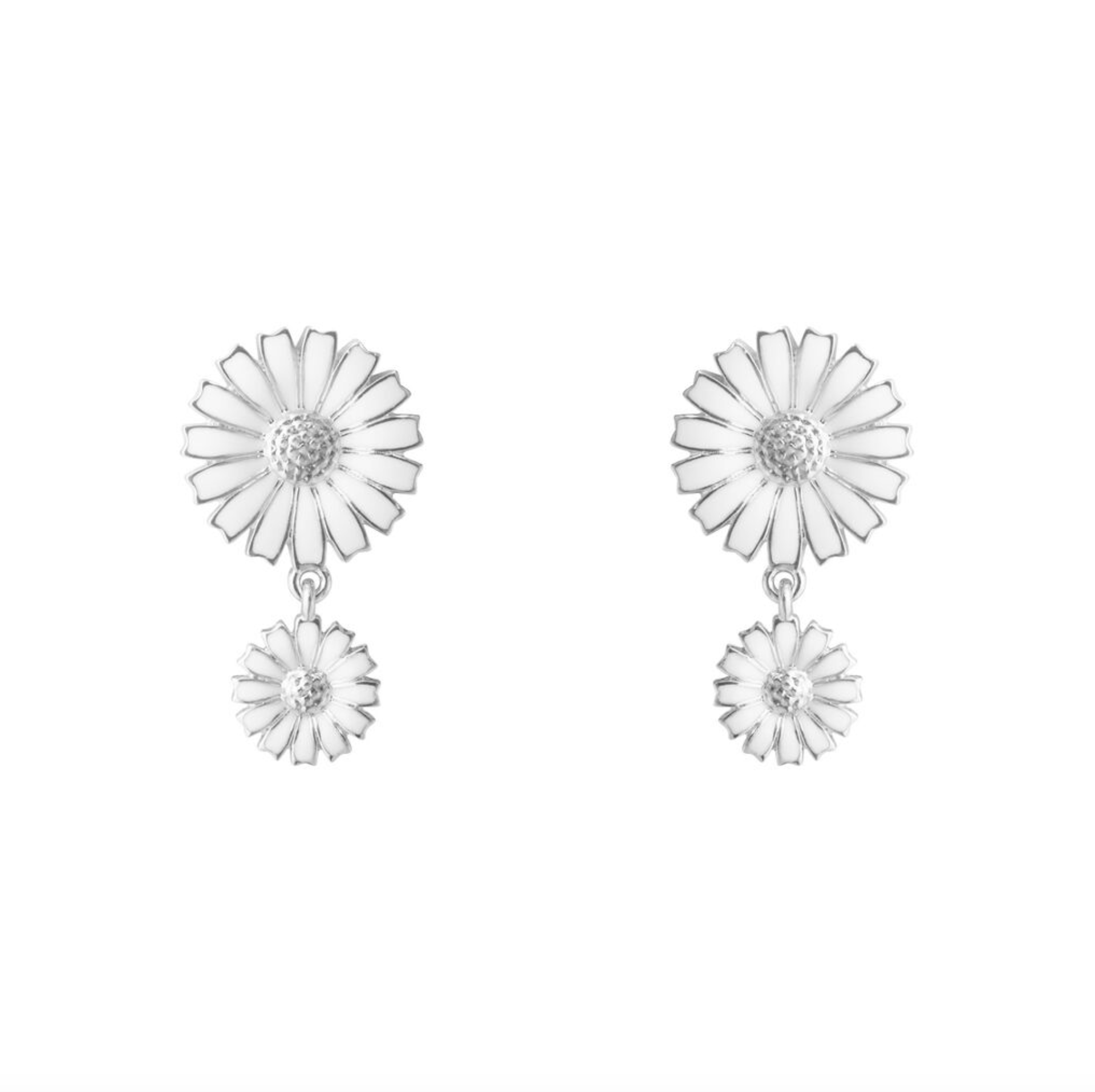 Georg Jensen Daisy doble øredobber, sølv
