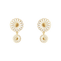 Georg Jensen Daisy doble øredobber, sølv forgylt