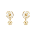 Georg Jensen Daisy doble øredobber, sølv forgylt