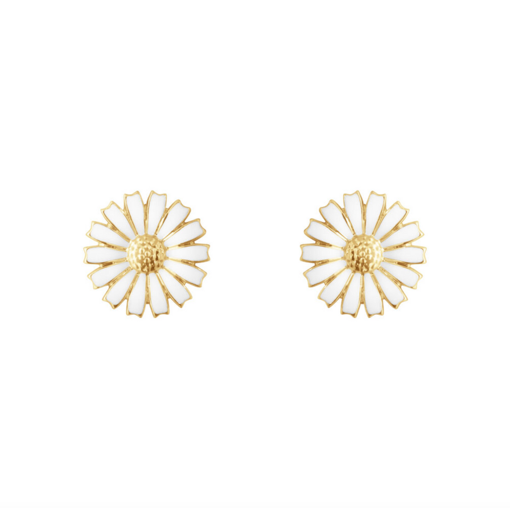 Georg Jensen Daisy øredobber 11mm, sølv forgylt