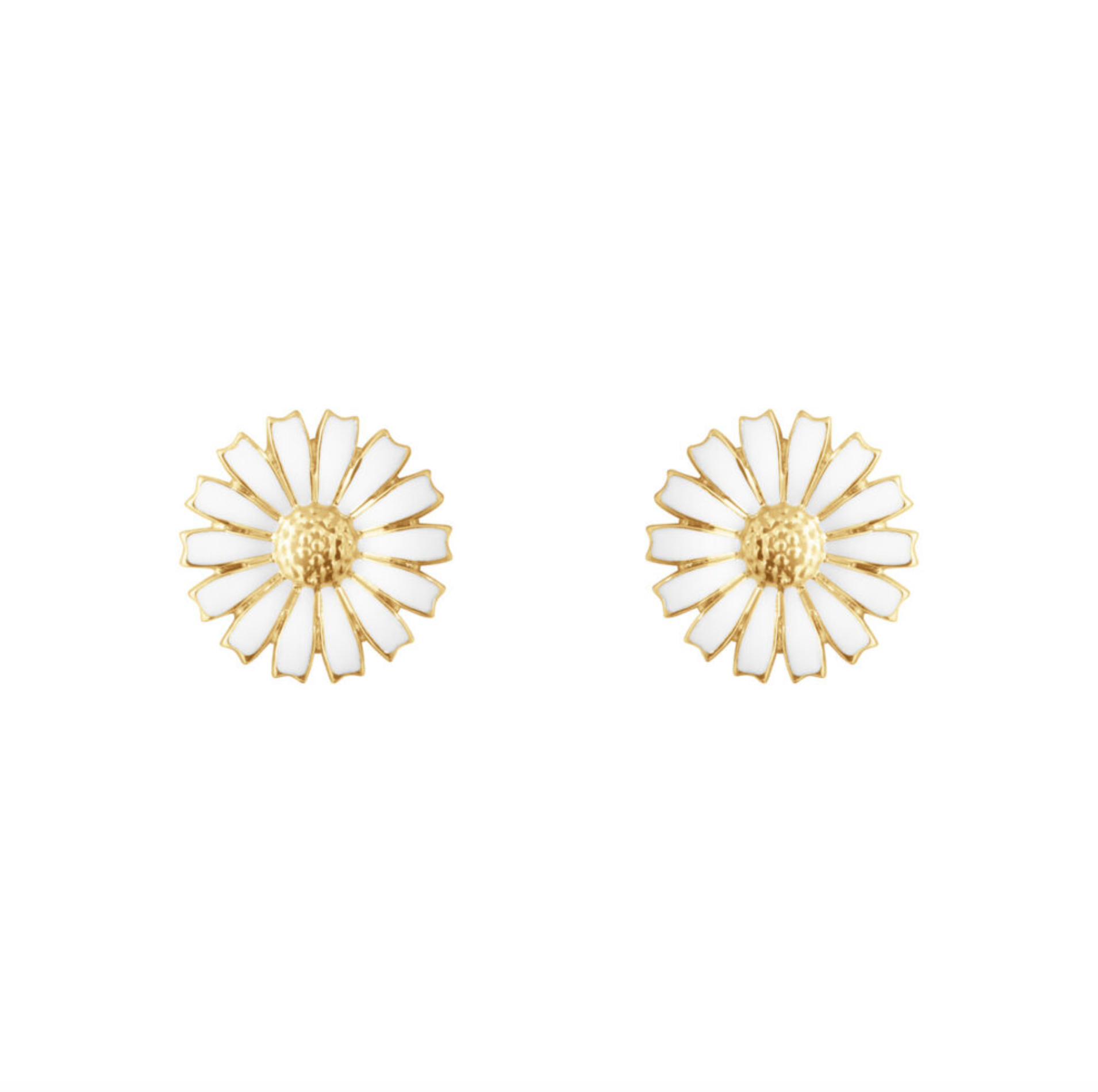 Georg Jensen Daisy øredobber 11mm, sølv forgylt