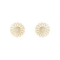 Georg Jensen Daisy øredobber 11mm, sølv forgylt med diamanter