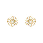 Georg Jensen Daisy øredobber 11mm, sølv forgylt med diamanter