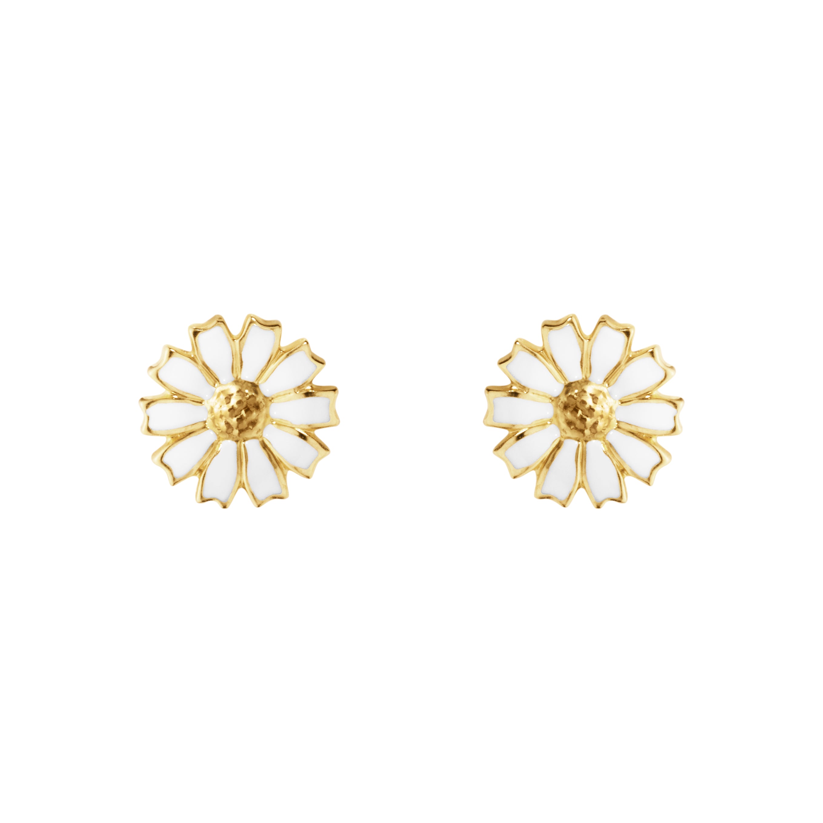 Georg Jensen Daisy øredobber 7mm, sølv forgylt