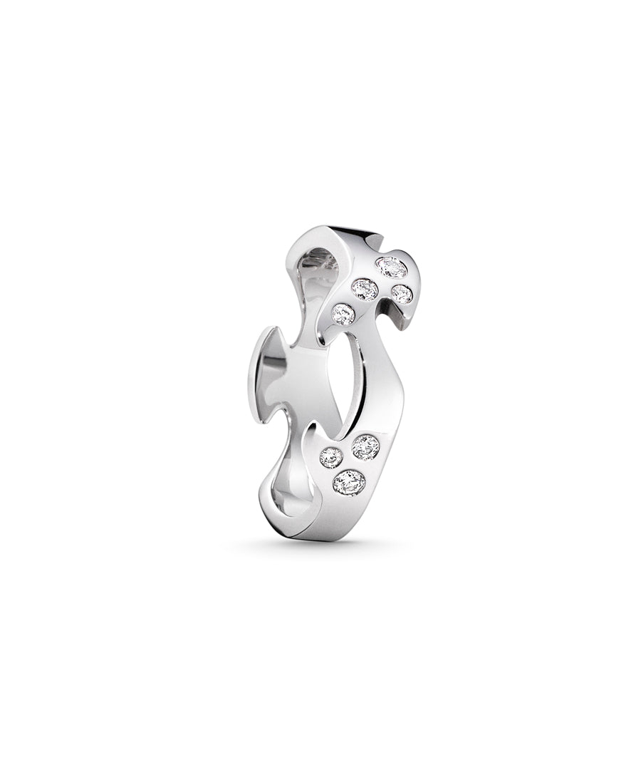 Georg Jensen Fusion Centre Ring Hvitt Gull med Diamanter
