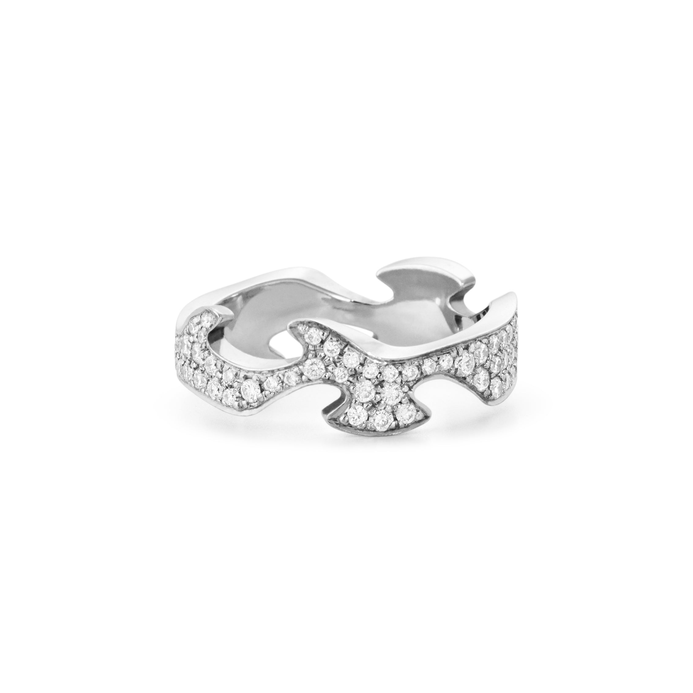 Georg Jensen Fusion Centre ring pavé med diamanter, hvitt gull