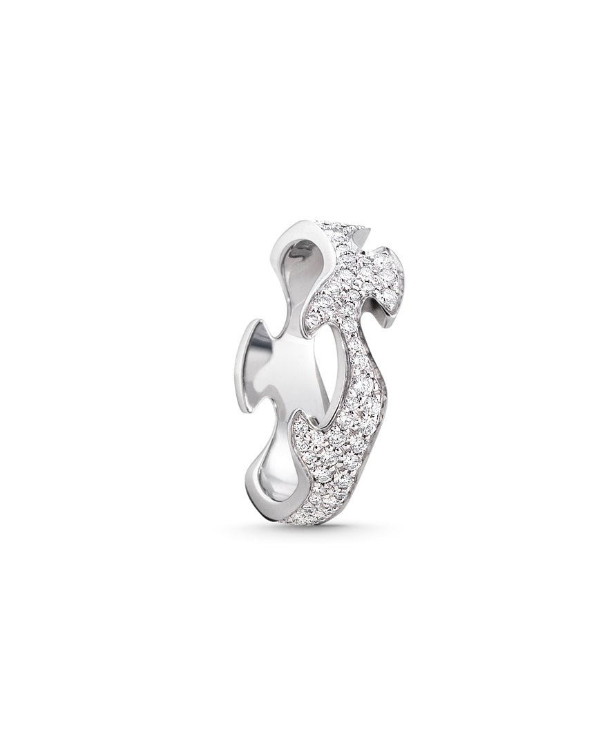 Georg Jensen Fusion Centre ring pavé med diamanter, hvitt gull