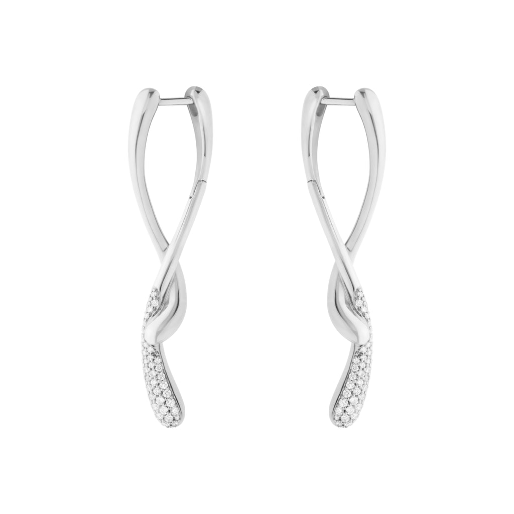 Georg Jensen Mercy øreringer, sølv med diamanter 0.37 ct