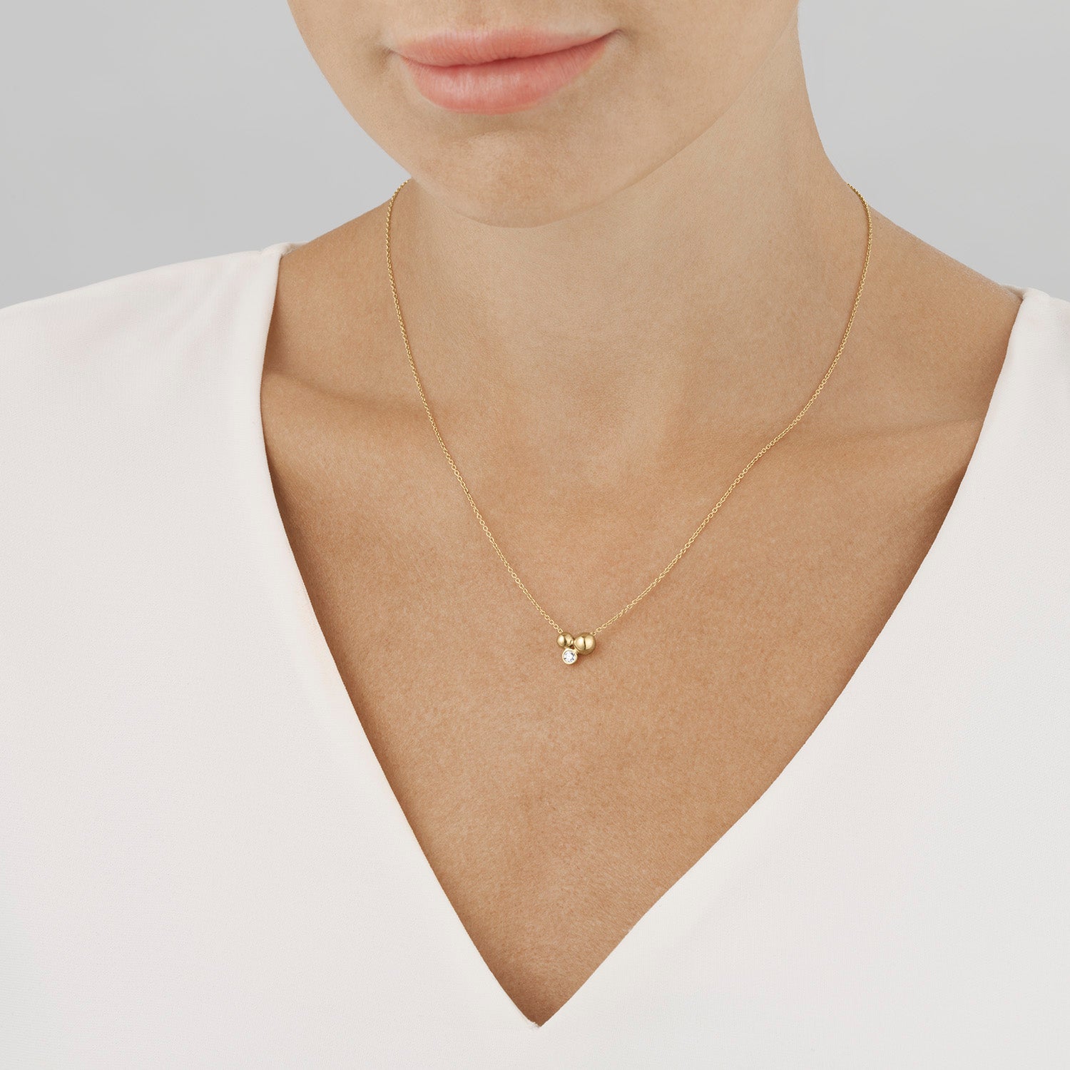 Georg Jensen Moonlight Grapes halssmykke, gull og diamant