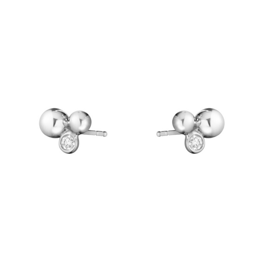 Georg Jensen Moonlight Grapes Øredobber sølv med diamanter