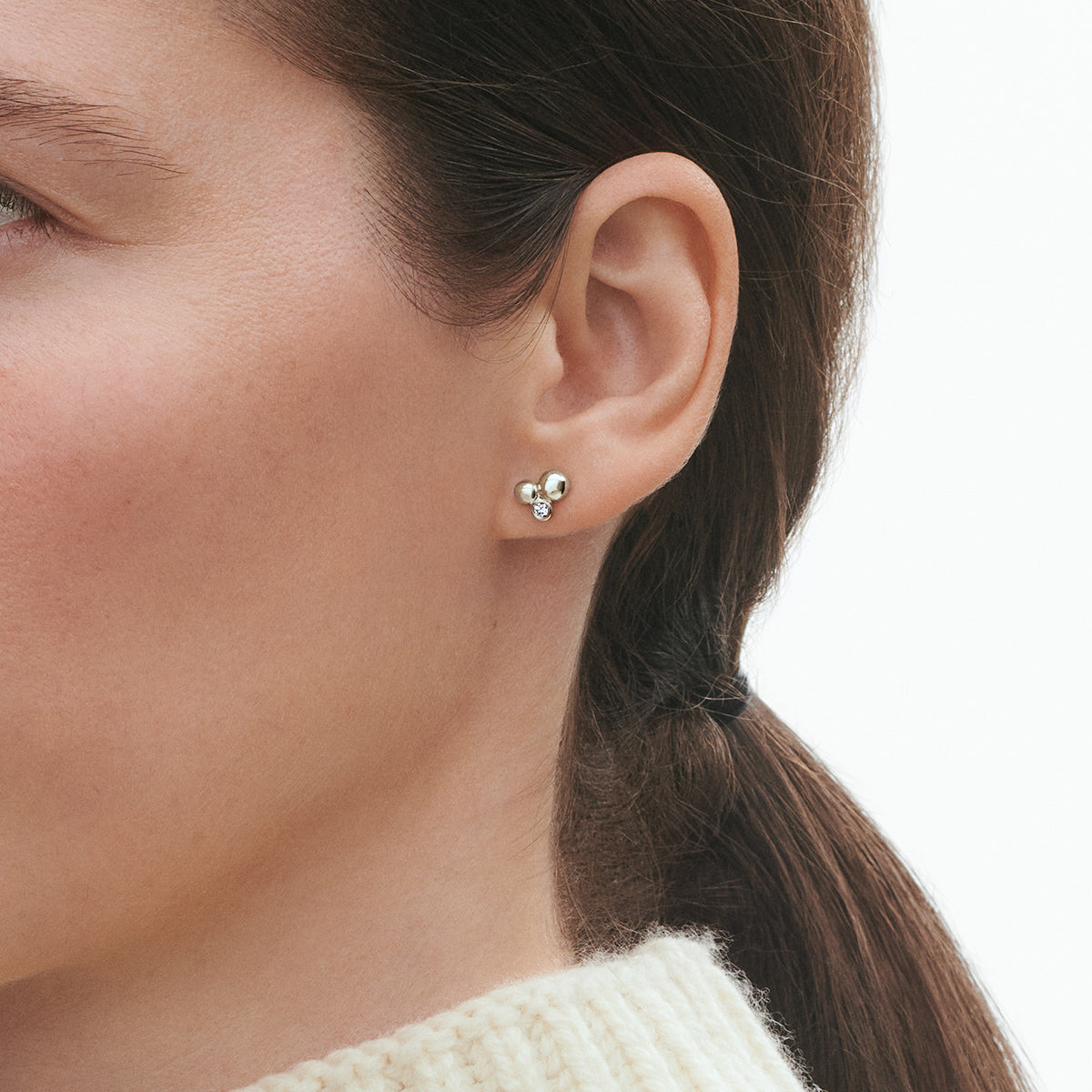 Georg Jensen Moonlight Grapes Øredobber sølv med diamanter