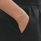 Georg Jensen Offspring armbånd sølv med rødt gull