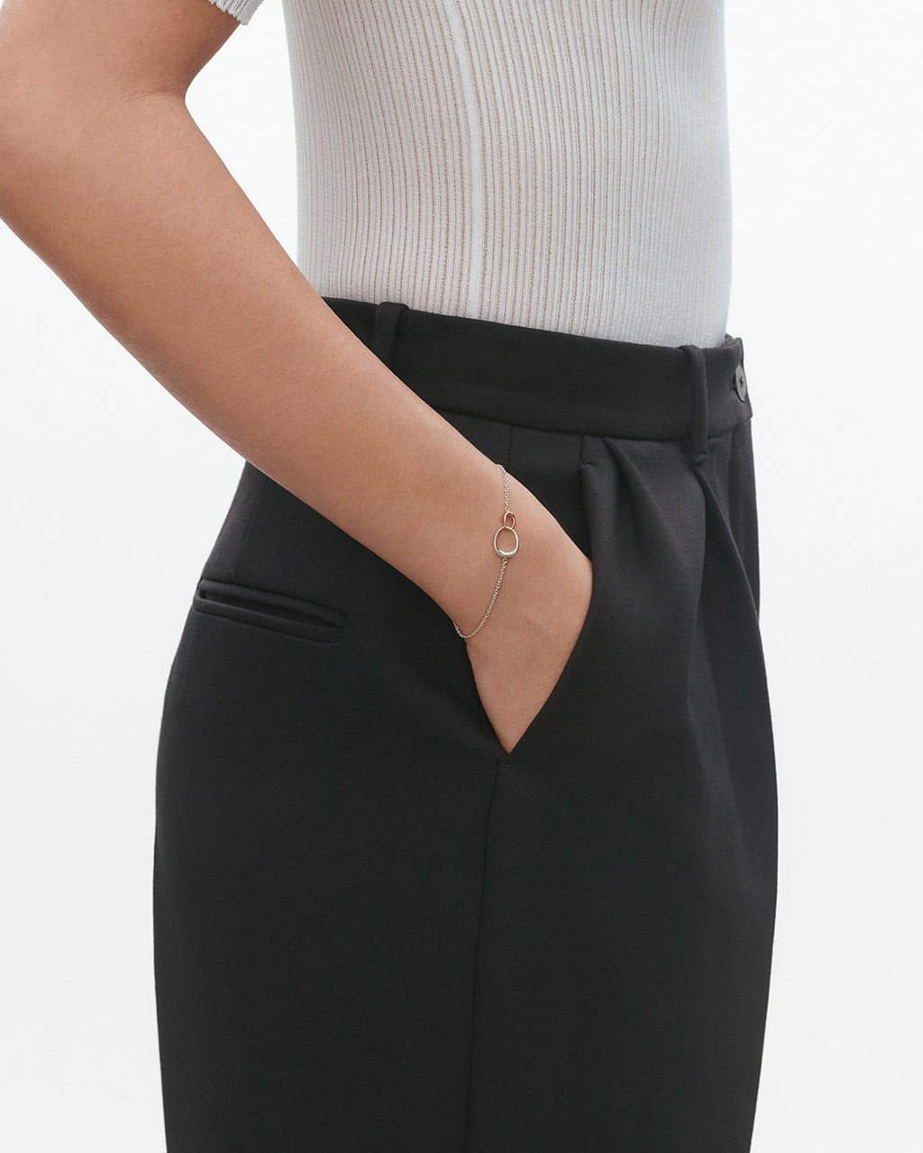 Georg Jensen Offspring armbånd sølv med rødt gull