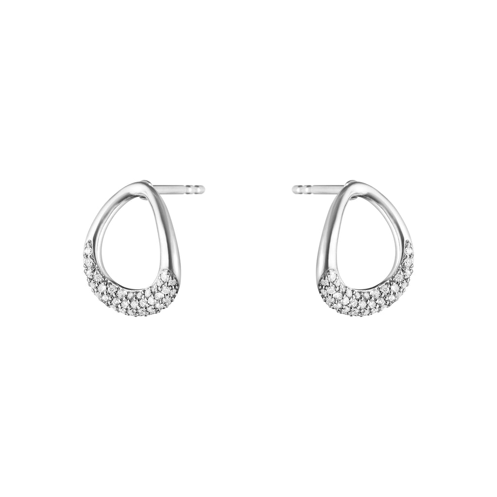 Georg Jensen Offspring øreringer, sølv med diamanter