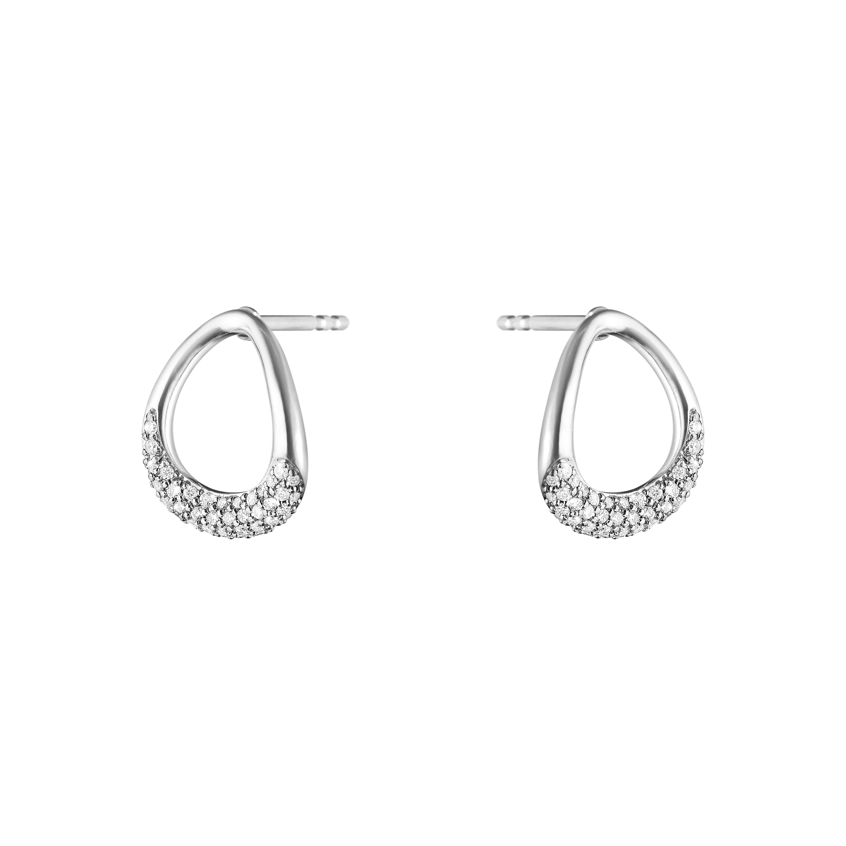 Georg Jensen Offspring øreringer, sølv med diamanter