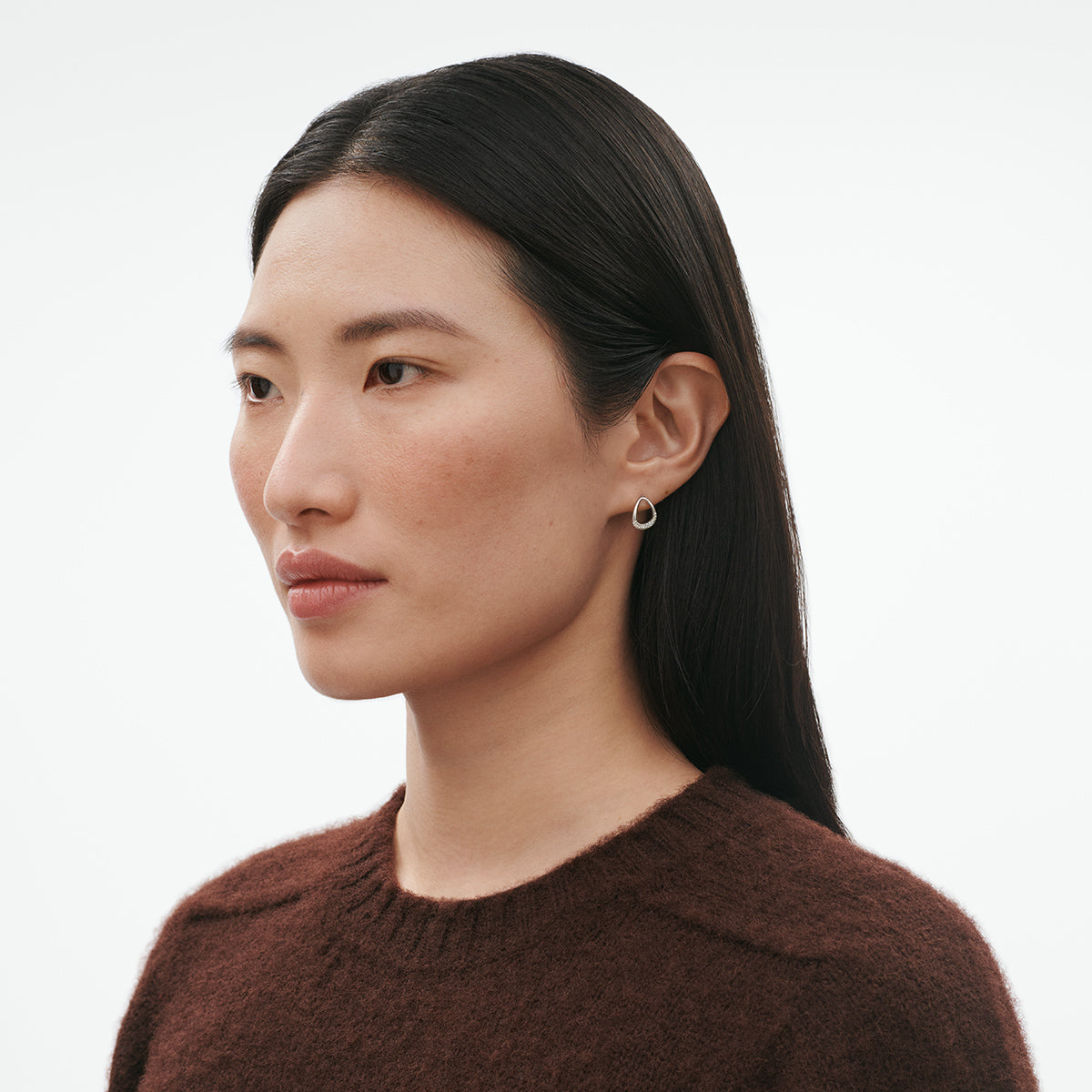 Georg Jensen Offspring øreringer, sølv med diamanter