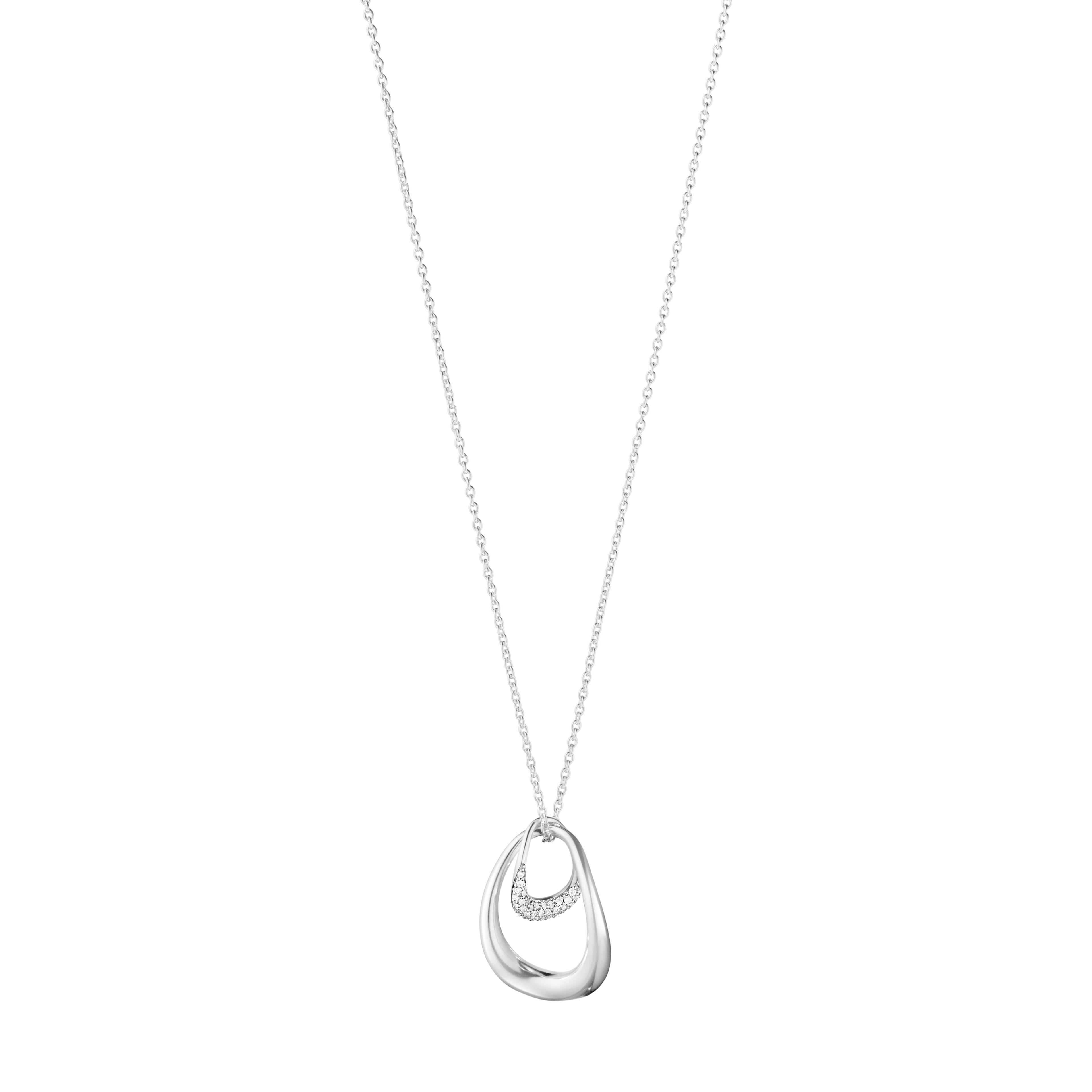 Georg Jensen Offspring stort halskjede med anheng, sølv