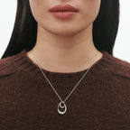 Georg Jensen Offspring stort halskjede med anheng, sølv