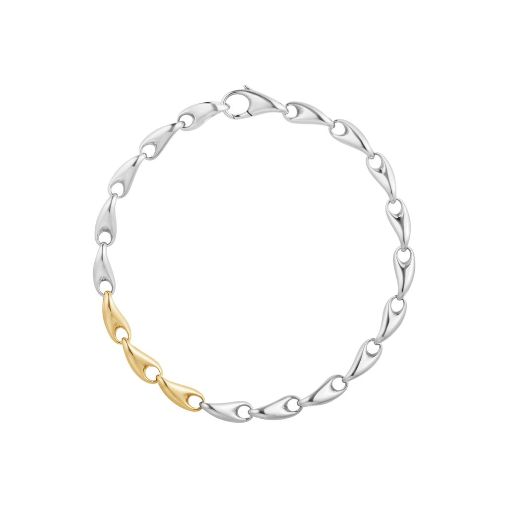 Georg Jensen Reflect armbånd, sølv med gull