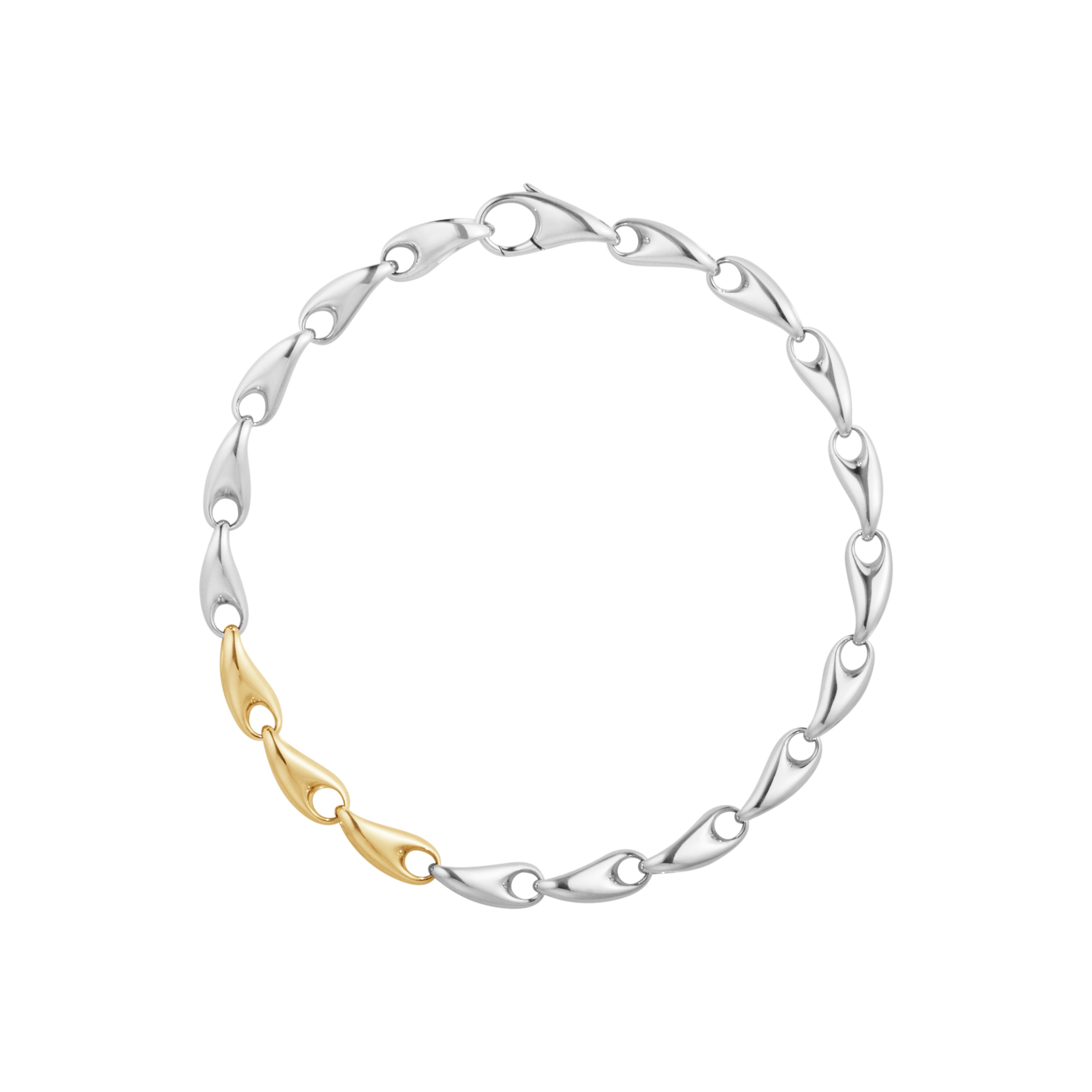 Georg Jensen Reflect armbånd, sølv med gull