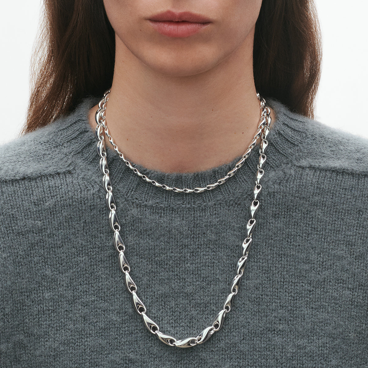 Georg Jensen Reflect halskjede 105 cm, sølv 