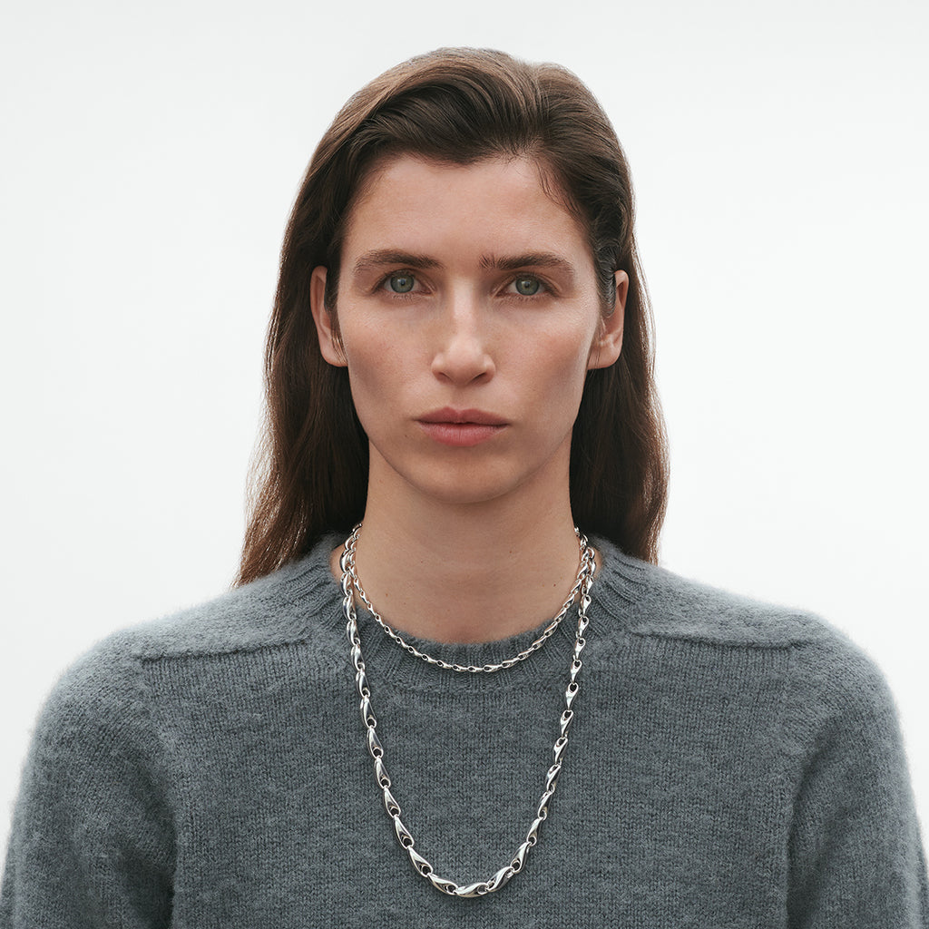 Georg Jensen Reflect halskjede 105 cm, sølv 