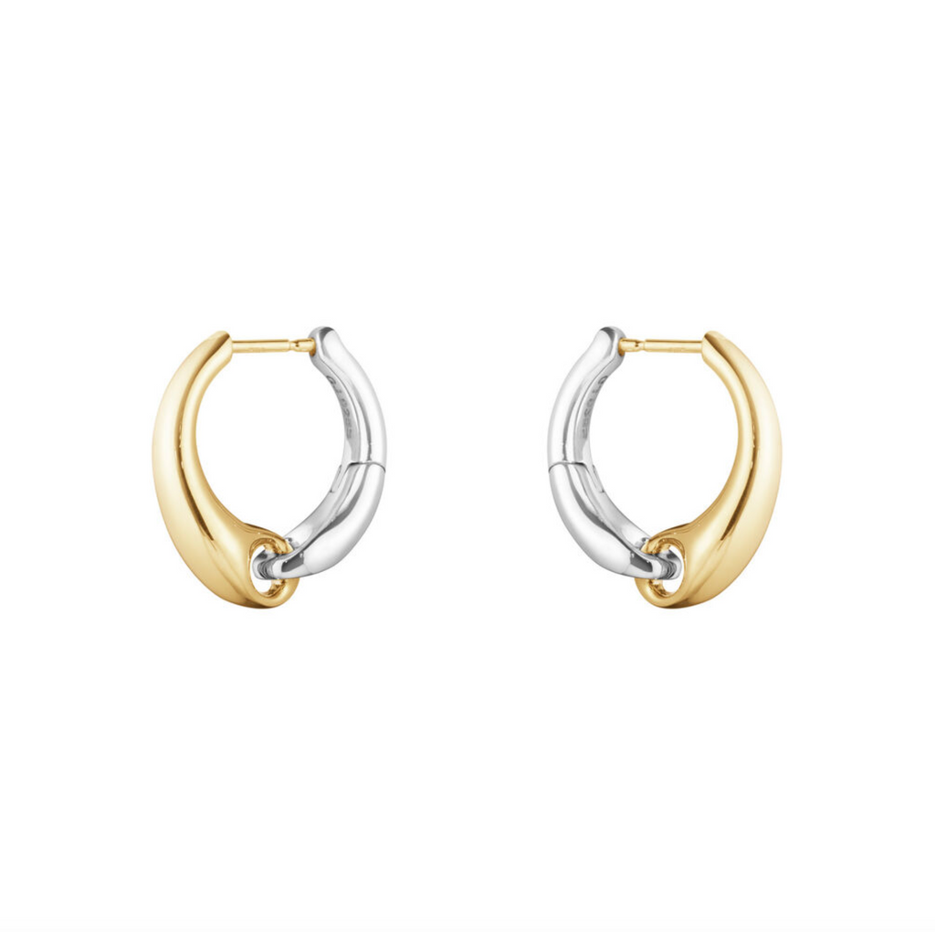 Georg Jensen Reflect øredobber, sølv og gull