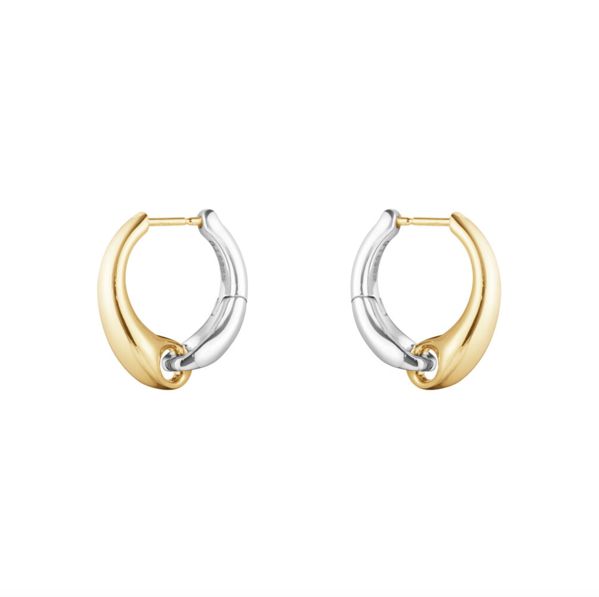 Georg Jensen Reflect øredobber, sølv og gull